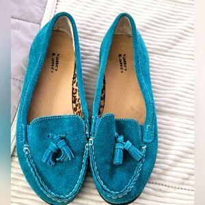 Valley Lane Women's Blue Suede Loafers Size 8